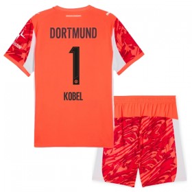 Borussia Dortmund Kobel 1 Fodboldtrøjer Målmand Børn Rød 2025-26 Kort ærmer